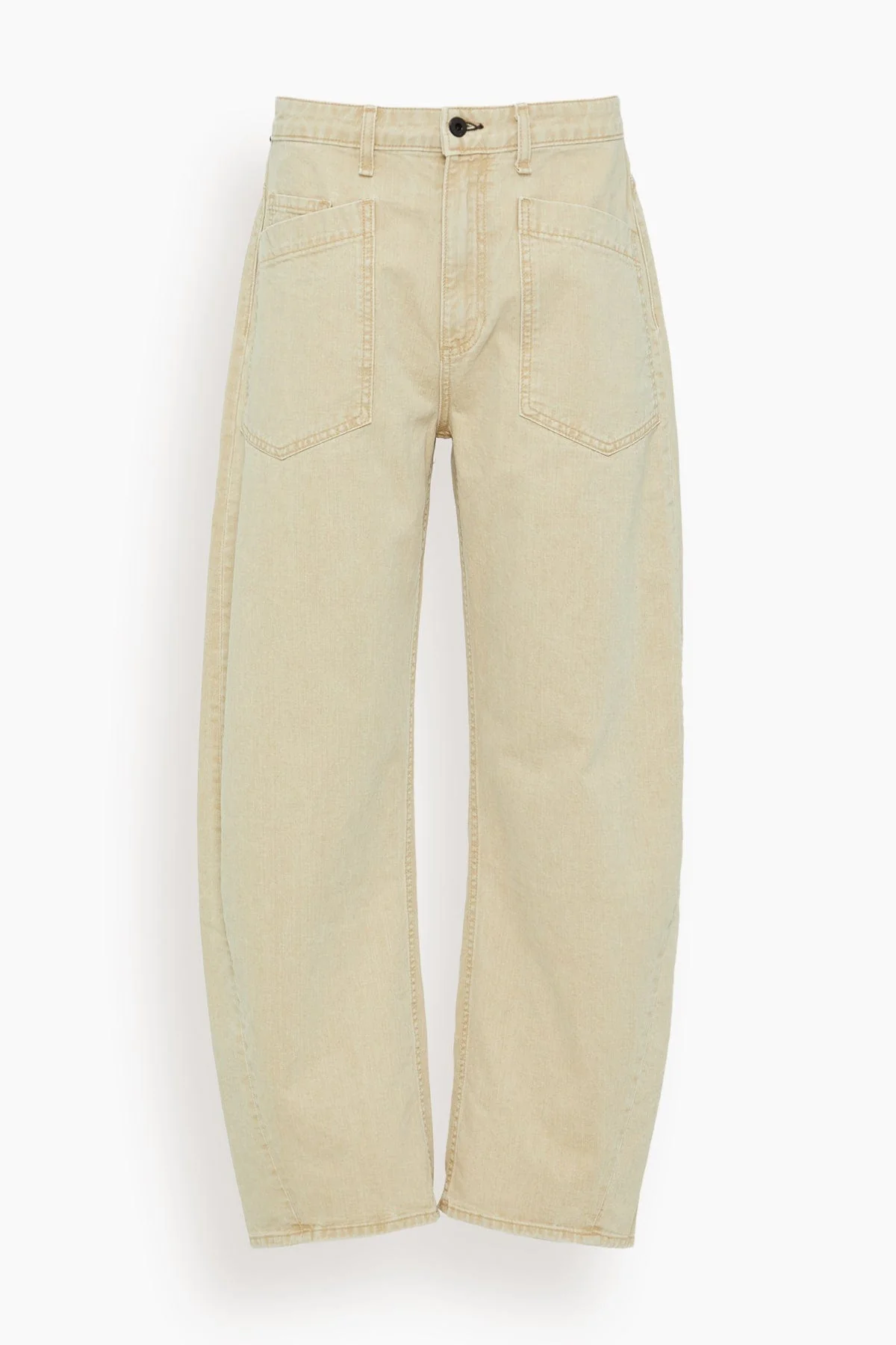 Twisted Barrel Jean in Ecru