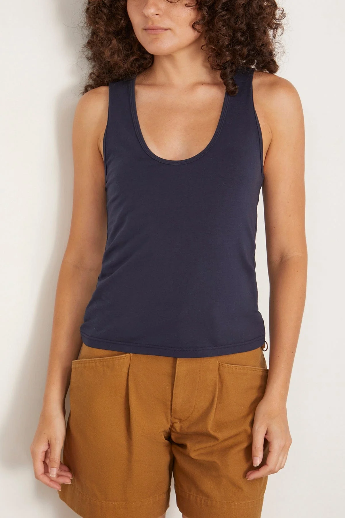 Uri Low Cut Tank in Navy - Image 3