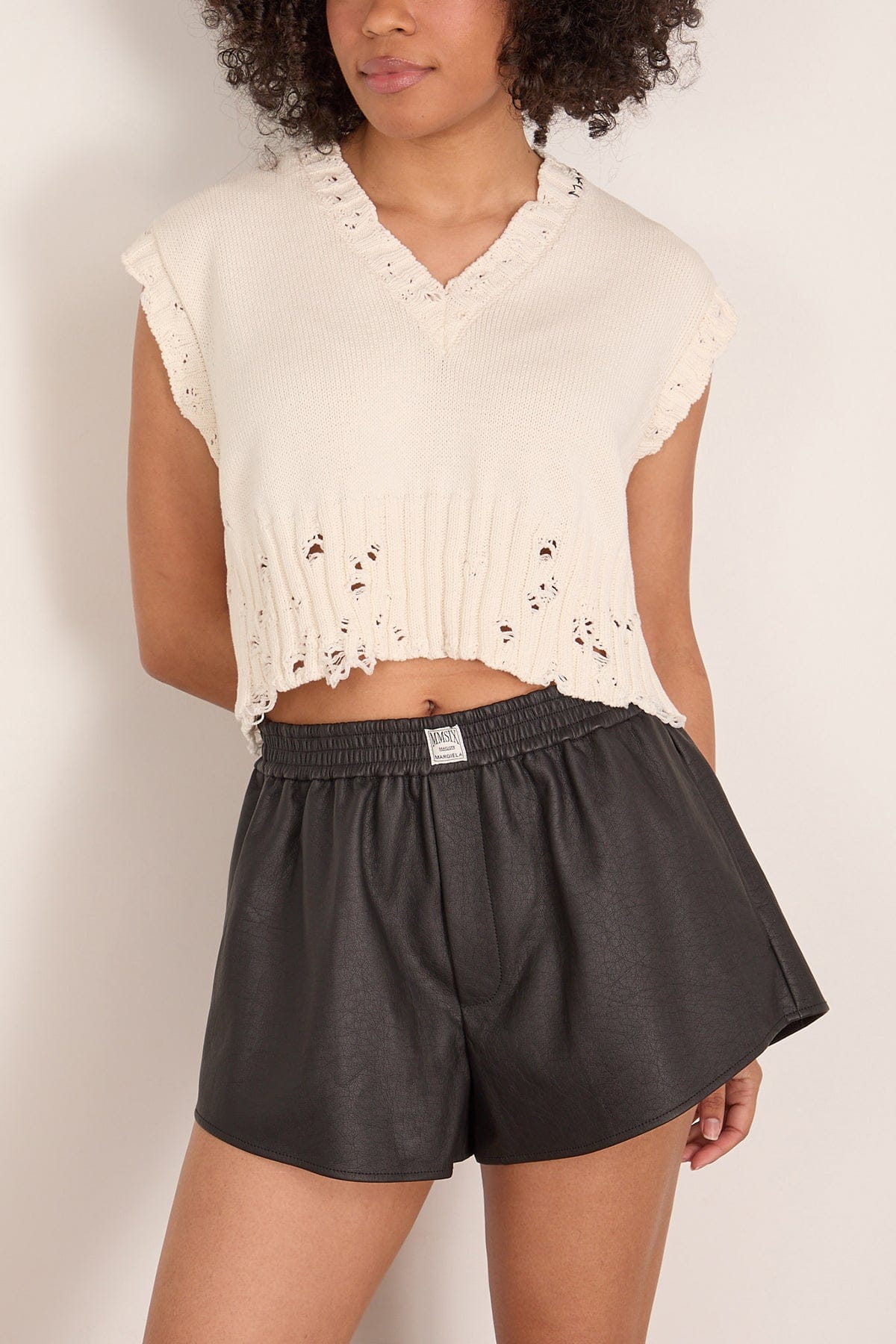 V-Neck Sweater Vest in Lily White - Image 3
