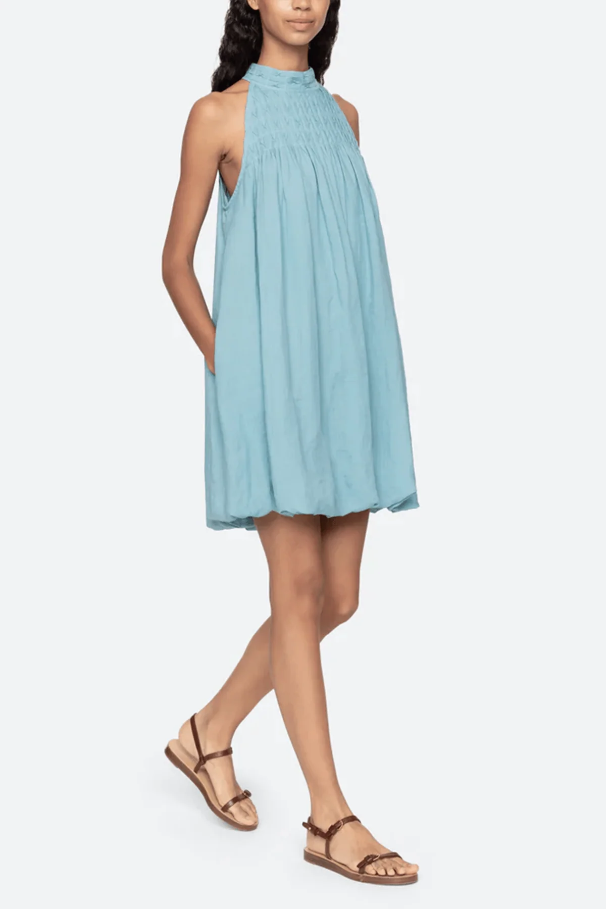 Violet Halter Mini Dress in Blue - Image 2