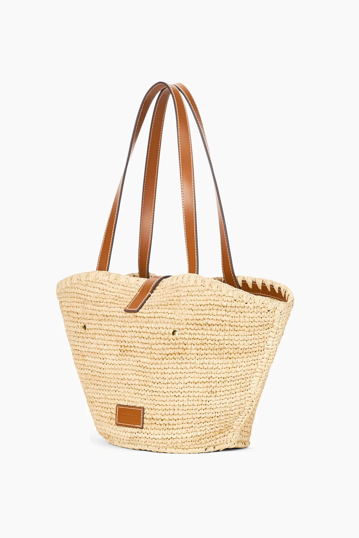 Vista Raffia Tote in Natural/Tan - Image 3