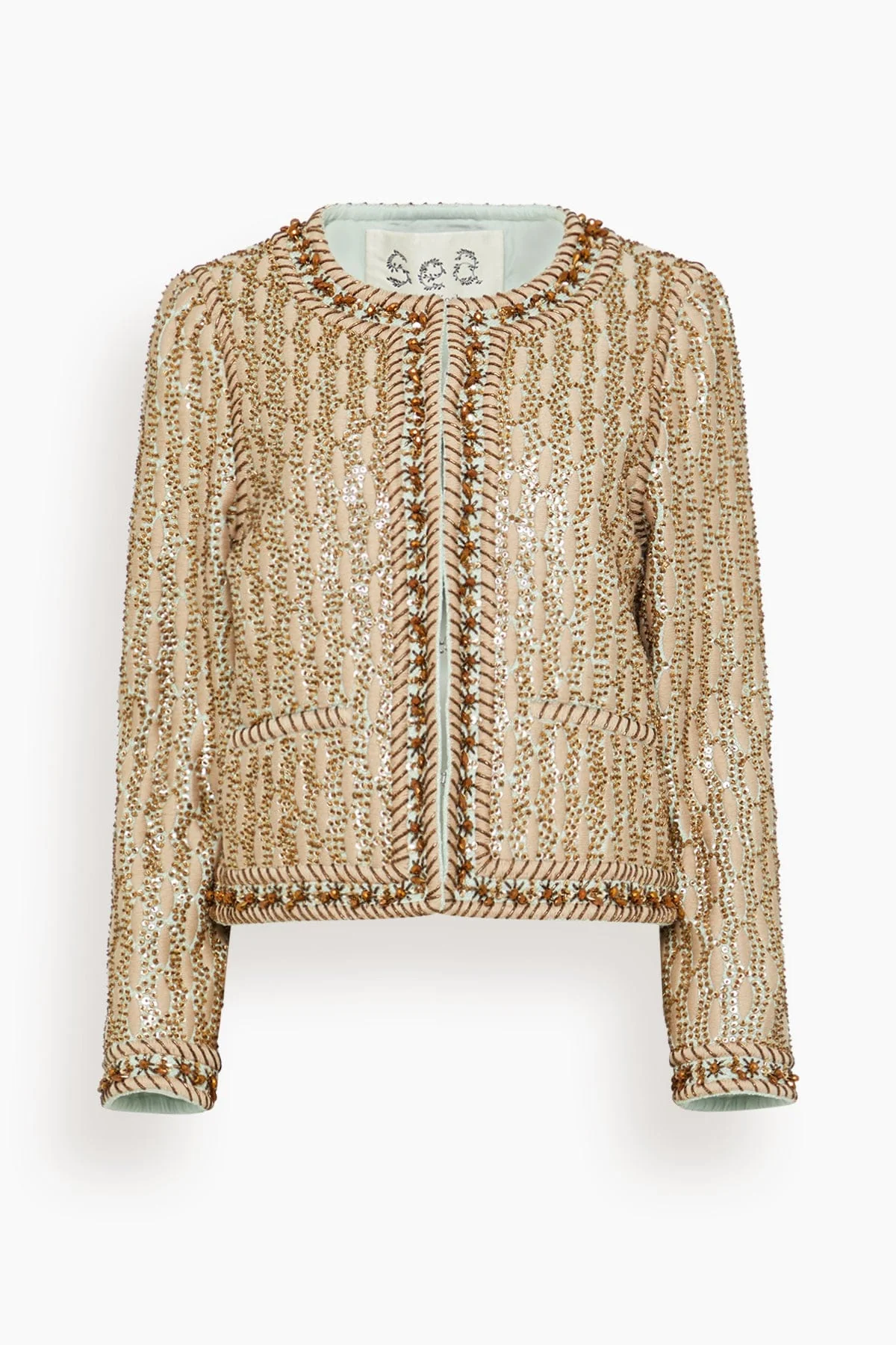 Viviana Embroidered Jacket in Gold