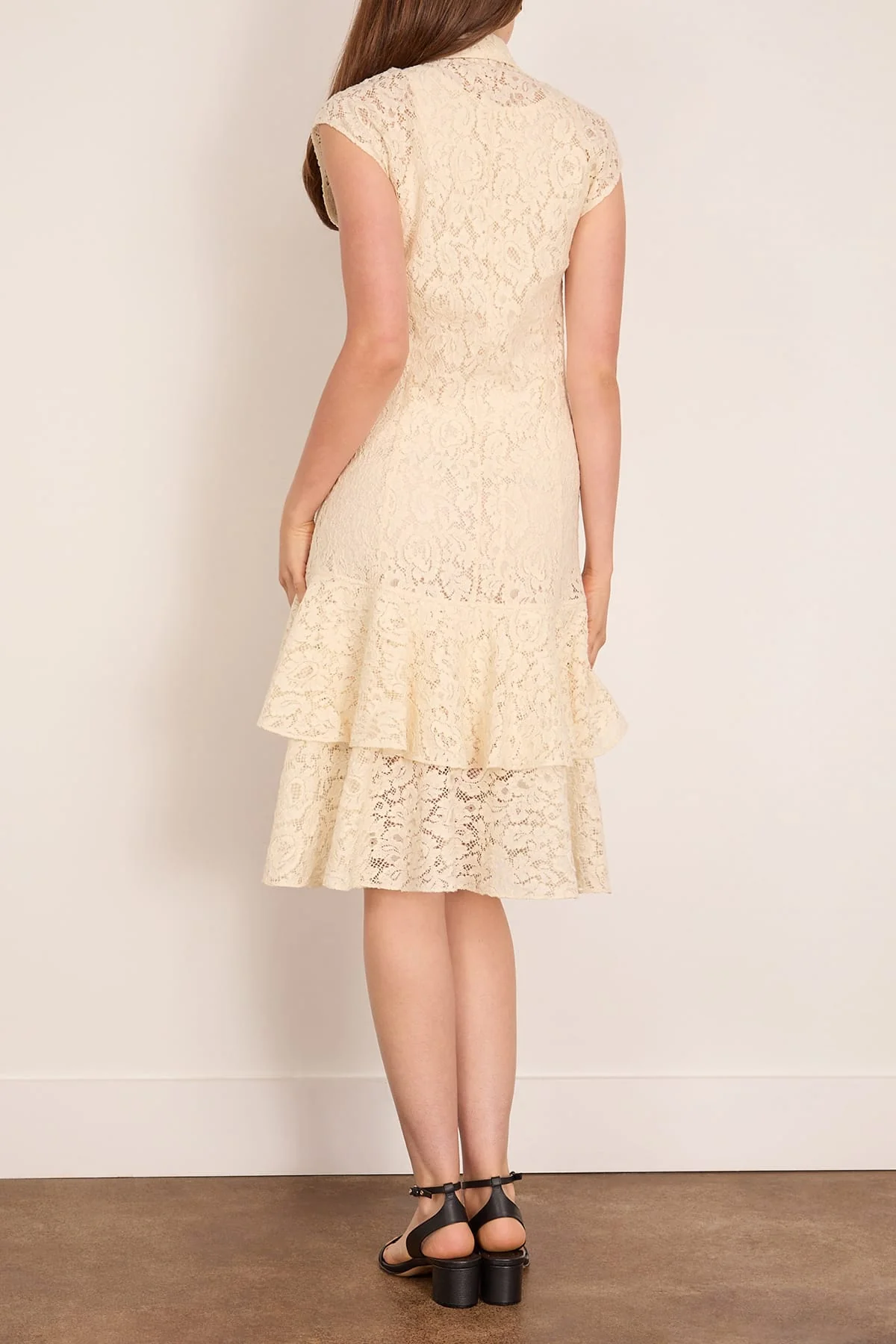 Volans Lace Dress in Off-White - Image 4