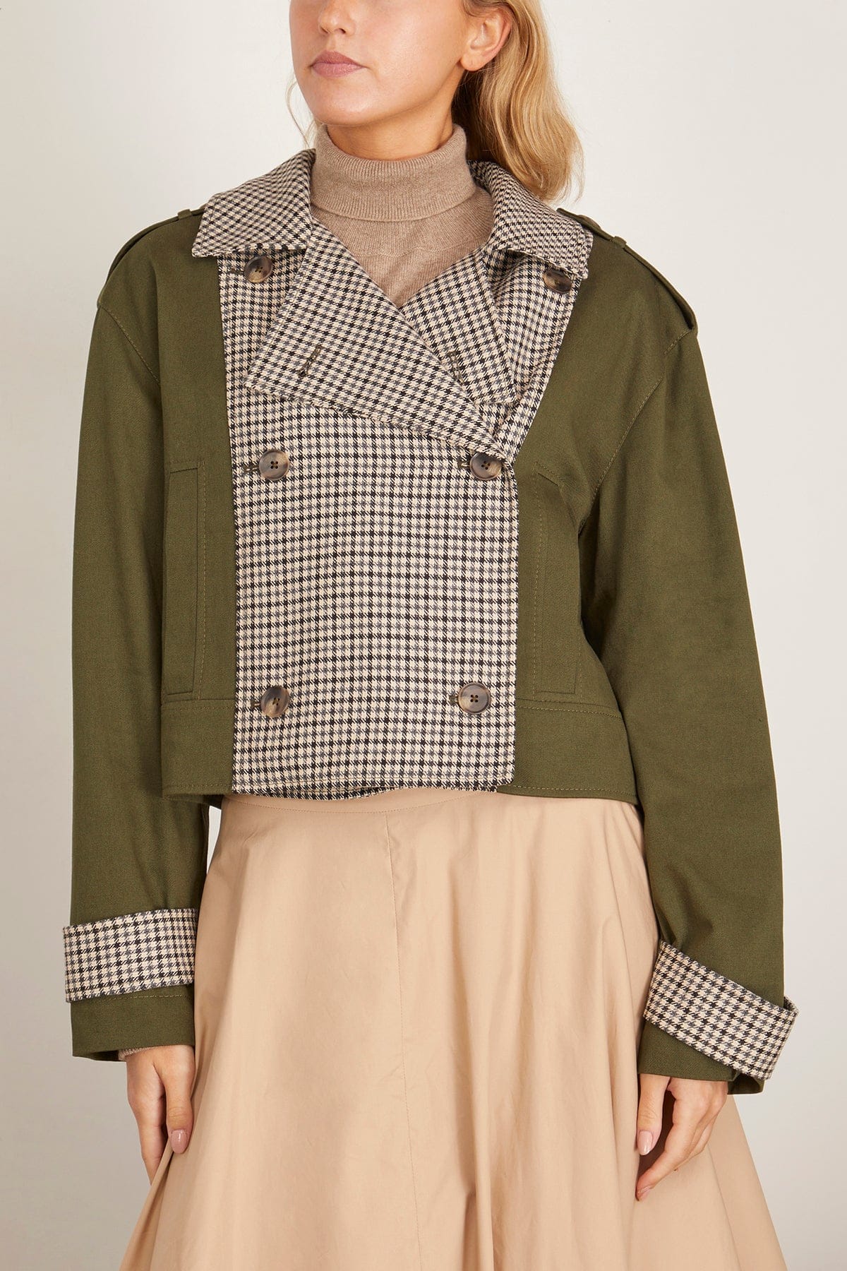Walton Jacket in Army Check Multi - Image 3
