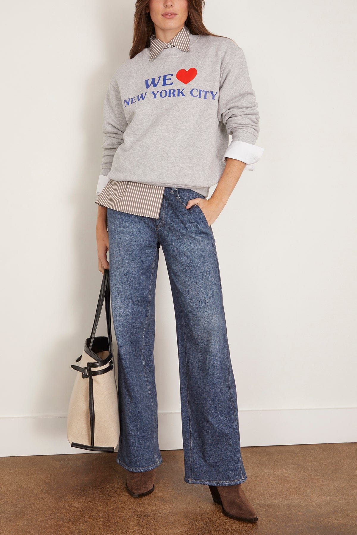 We Heart NYC Sweatshirt in Heather Grey - Image 2