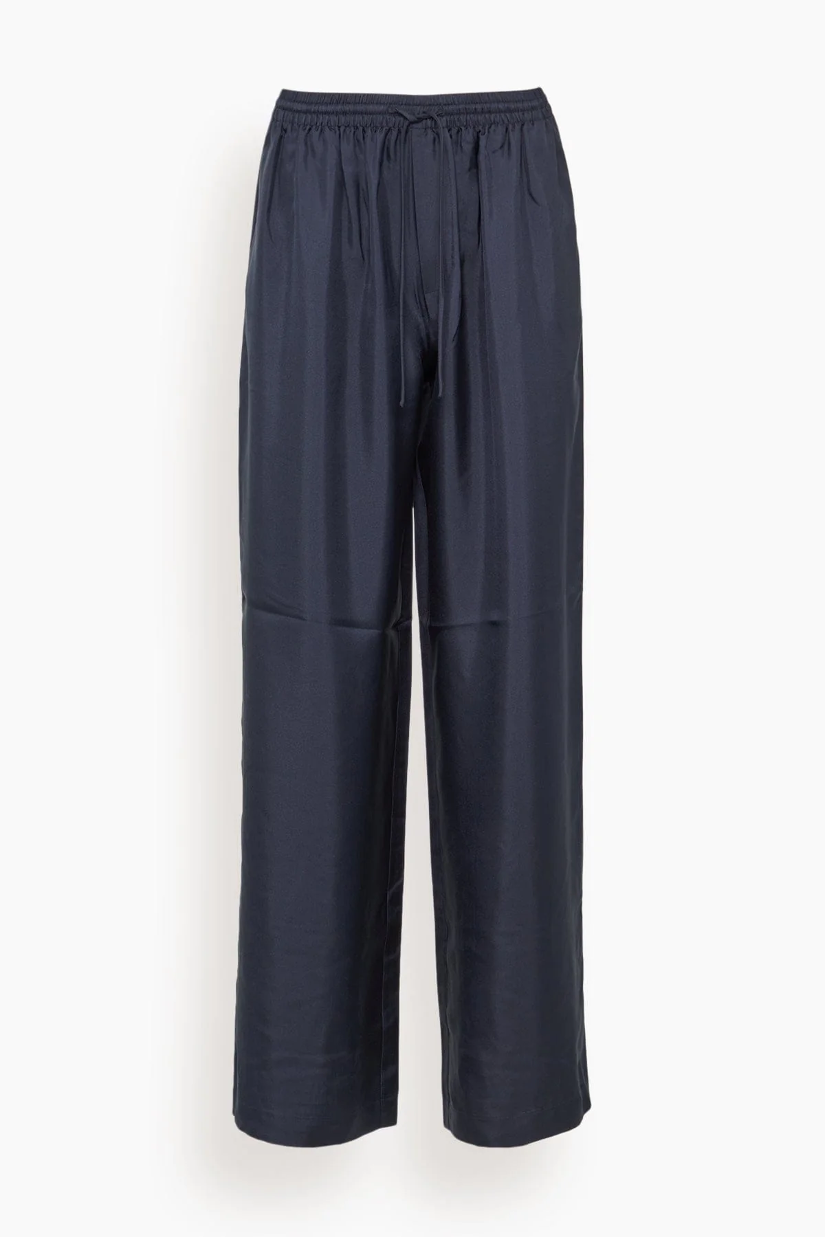 Wide Leg Silk Trousers in Night