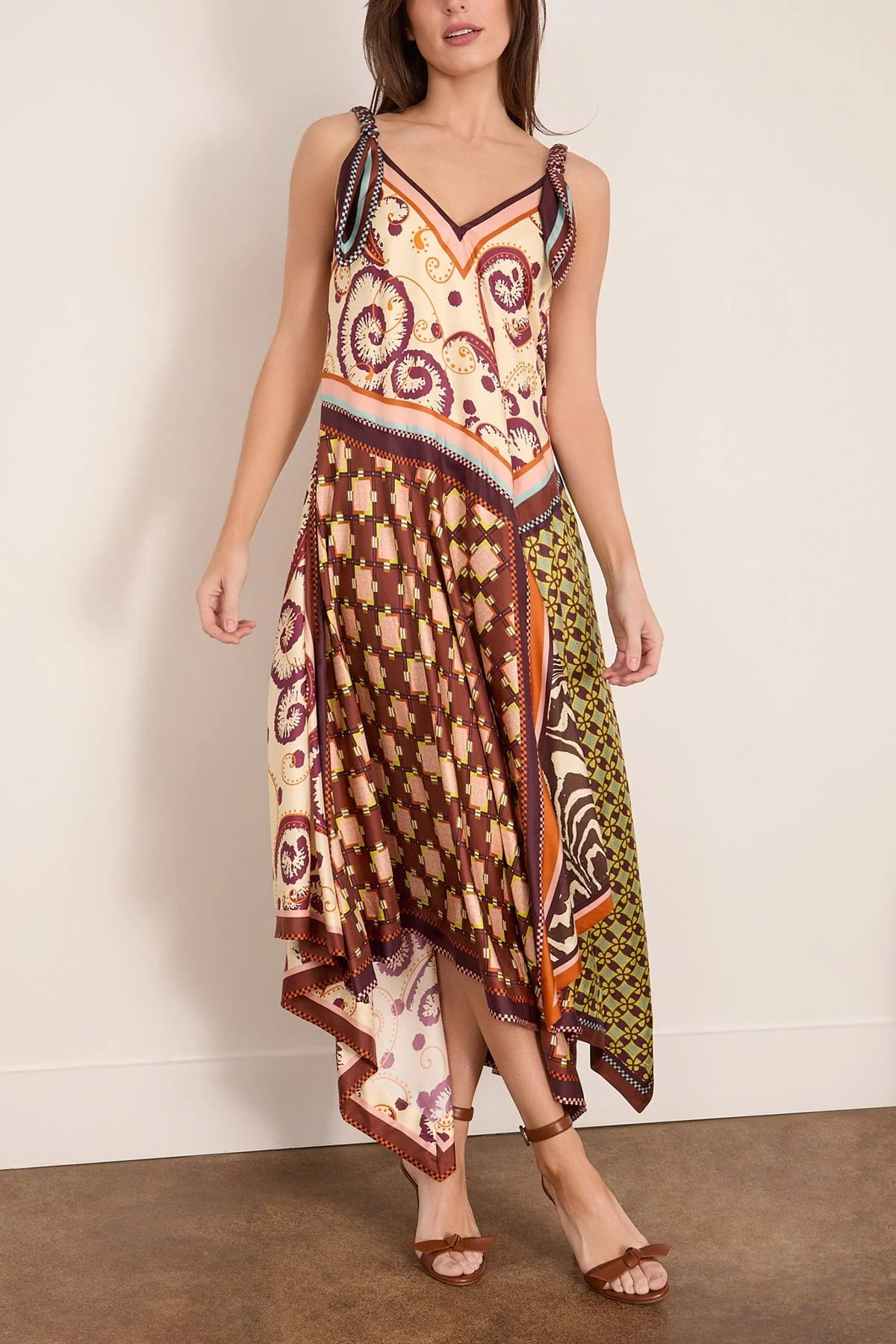 Wilson Silk Midi Dress in Multi - Image 3