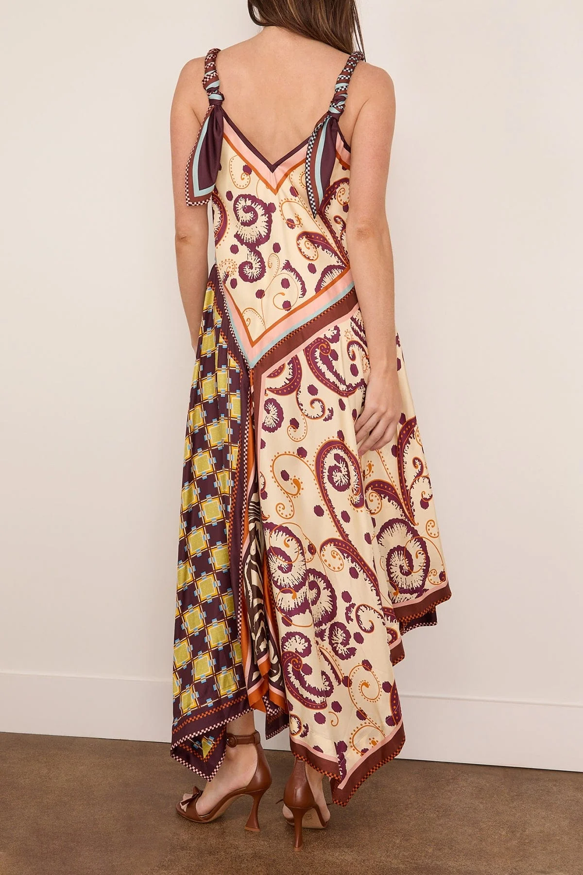 Wilson Silk Midi Dress in Multi - Image 4