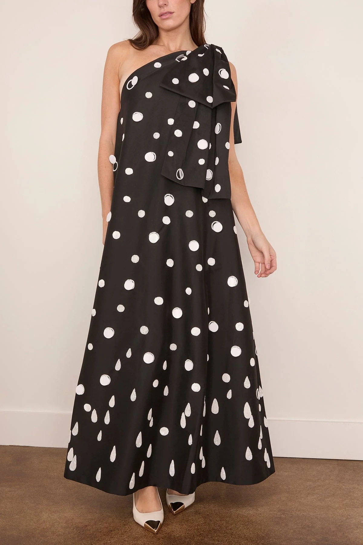 Winnie Midi Dress in White Polka Rain - Image 3