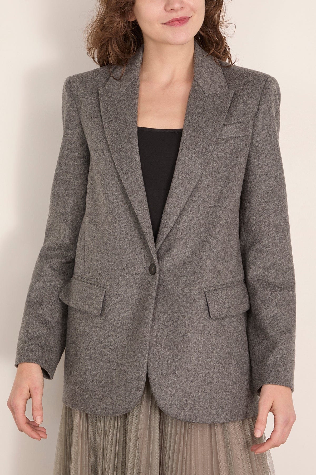 Wool Cloth Masculine Jacket in Grigio Melange - Image 3
