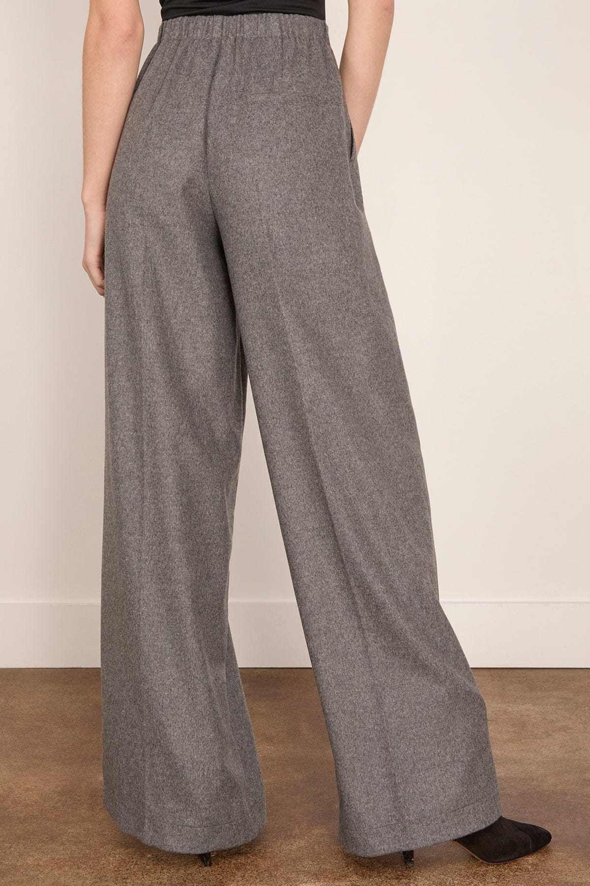 Wool Cloth Palazzo Pants in Grigio Melange - Image 4