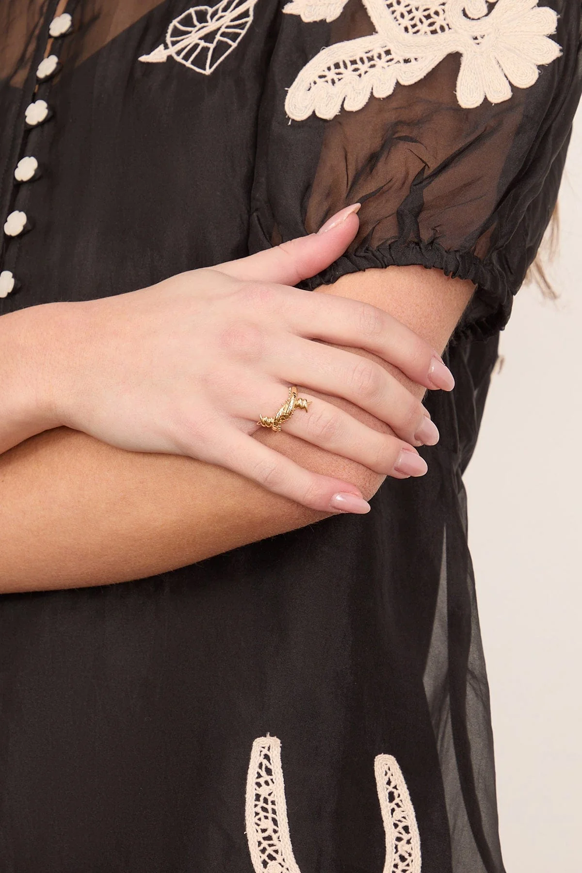 Wrapped Barb Ring in 18k Yellow Gold - Image 2