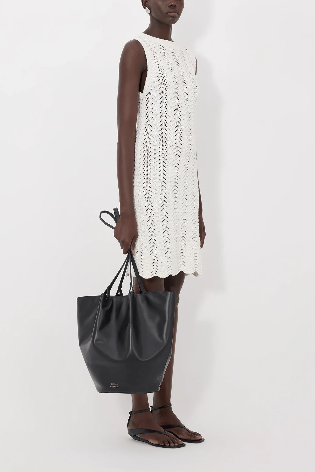 Yoko Crochet Dress in Ivory - Image 3