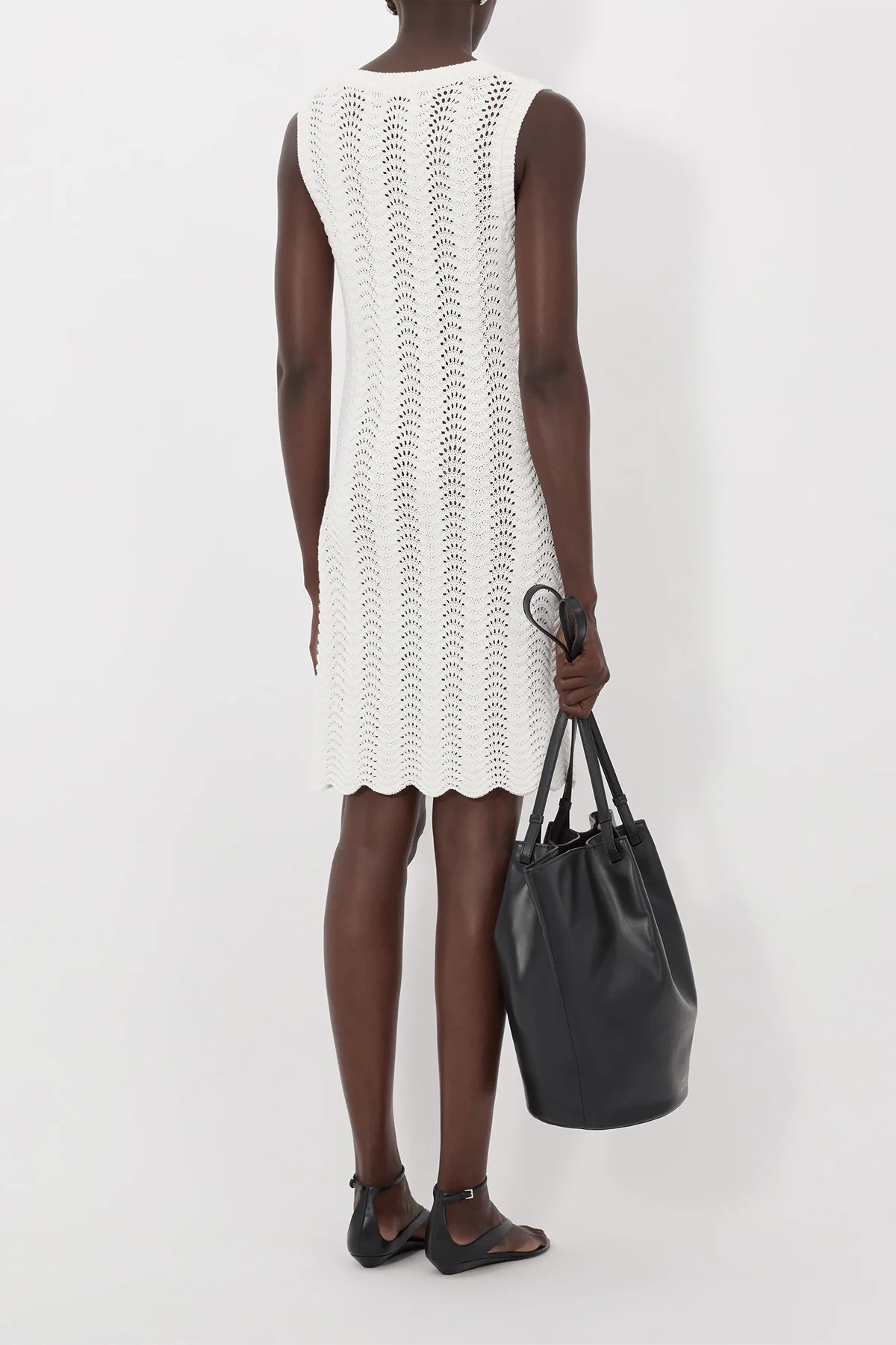 Yoko Crochet Dress in Ivory - Image 4