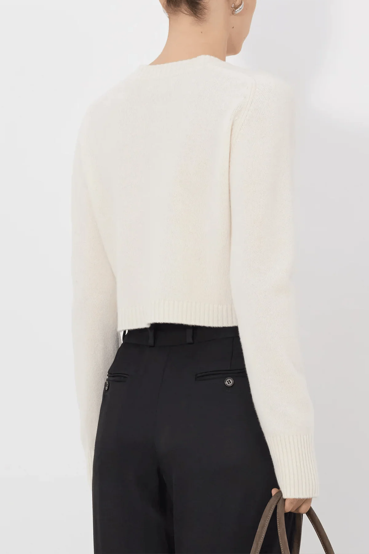 Zephir Cropped Cardigan in Ivory - Image 4
